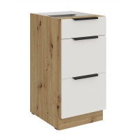 Szafka z szufladami premium 40 cm AURO 40 D 3S BB WH/AR antyfinger